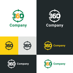 Minimal 360 Degree Vector Logo Template, New Creative Logo 