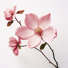 pink orchid flower with white solid background 