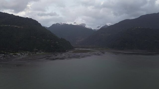 view of fjord and forests in the south of chile