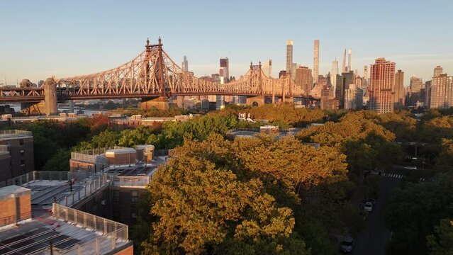 Queens, New York - Sunrise - Aerial Shot