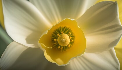 central close-up of daffodil bud design illustration