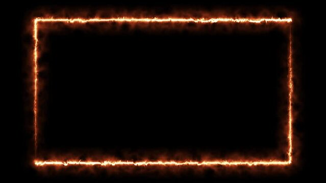Animated neon glow frame background Colorful laser displays 4K borders, futuristic light effects isolated from black. VJ backdrop for clubs, performances, music videos, presentations, 3D animations