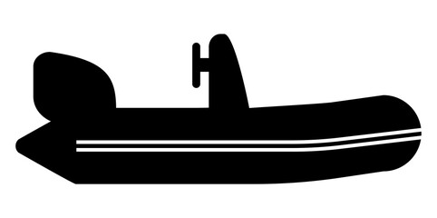 Zodiac boat symbol illustration, black on white background
