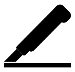Use cutter symbol illustration, black on white background