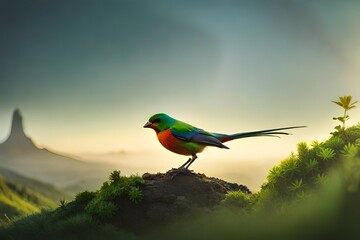 bird at the sunset