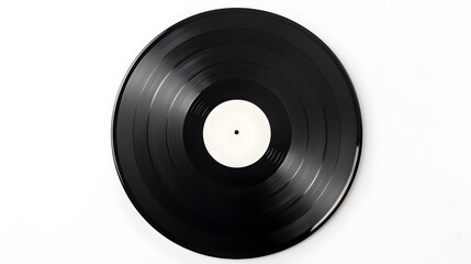 White vinyl record with white background