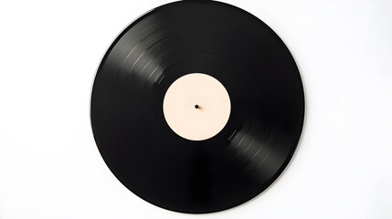 White vinyl record with white background
