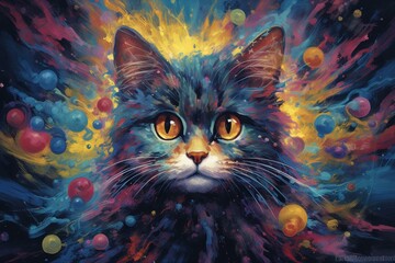 Cosmic cat. Generative AI
