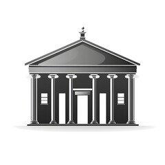 illustration of a bank icon black on white background