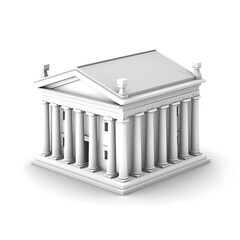 white bank building isolated on white