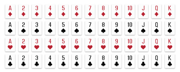 Poker cards full deck. Playing cards. Vector illustrator. © Igor