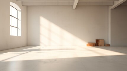 Modern studio background, empty space white interior.