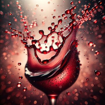 Wine Splash forming shape of glass