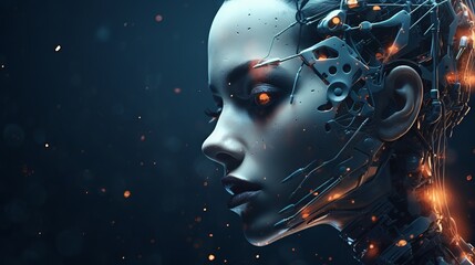 Illustration of a humanized ai robot.generative ai
