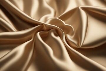 Beautiful wheat silk satin surface. Soft folds on shiny fabric. Luxury background