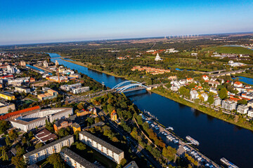 Magdeburg in Sachsen Anhalt aus der Luft | Luftbilder von Magdeburg  - obrazy, fototapety, plakaty