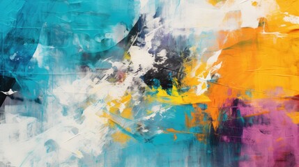Fototapeta premium Illustration of colorful strokes on canvas. Oil, acrylic paint texture set. Abstract grungy backgrounds, light hand drawn messy pattern