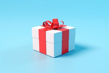 Obraz premium gift box with ribbon isolated on pastel background