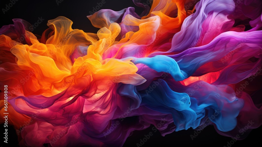 Poster energy waves depicted with colorful and dynamic lines and shapes.