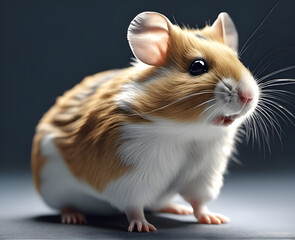 Expressive Close-Up Portrait of a Adorable Hamster. generative AI
