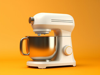 Professional photo of electric kitchen modern design blender and mixer with studio light on solid color background