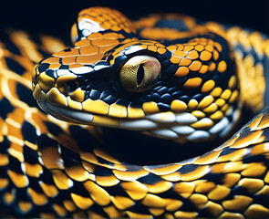 Obraz premium Majestic Python Close-Up: Portrait of a Serpent. generative AI