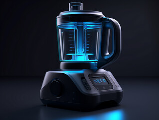 Fototapeta premium Professional photo of electric kitchen modern design blender and mixer with studio light on solid color background