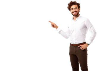 A happy young handsome professor focused on teaching