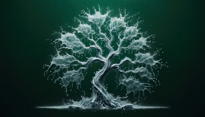 Majestic Tree Formed by Water Splash