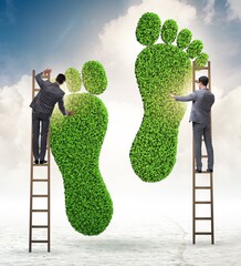 Carbon footprint concept with businessman