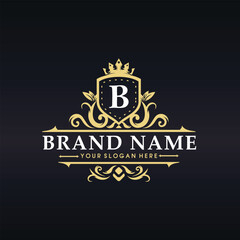 letter B logo design for Luxury, Restaurant, Royalty, Boutique, Cafe, Hotel, Heraldic, Jewelry, Fashion and other vector illustration
