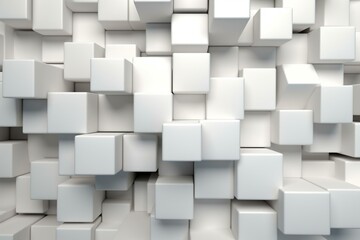 Abstract background featuring interlocking white blocks. Generative AI