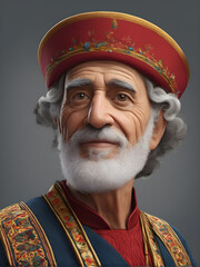 Obraz premium Distinguished Spanish Senior Gentleman in Traditional National Attire - Portrait. generative AI