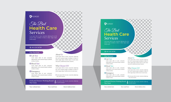 Medical healthcare corporate business flyer or poster template design