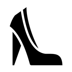 high heel gliph icon