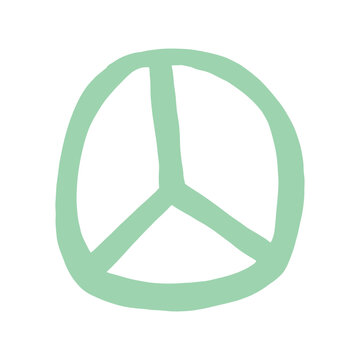 peace symbol on green background