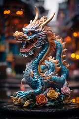 2024, Vibrant Chinese New Year Dragon, Symbol of Luck and Prosperity