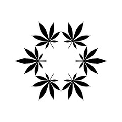 Marijuana Silhouette Composition, can use for Decoration, Ornate, Wallpaper, Cover, Art Illustration, Textile, Fabric, Fashion, or Graphic Design Element. Vector Illustration