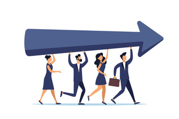 Fototapeta premium Improving teamwork, common business goals and directions. Collaborative teamwork. Illustration
