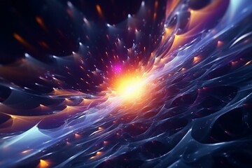 Abstract particle on vibrant background, 3D illustration with energetic vibes. Generative AI