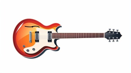 Electric guitar over a white background. Also in vector format. - obrazy, fototapety, plakaty