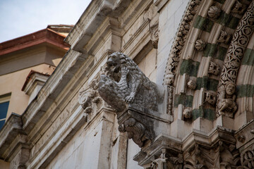 Statue over façade of Lucca Cathedral
