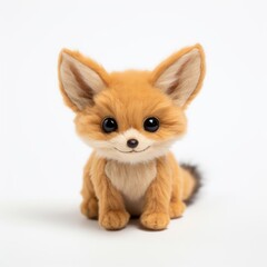 Obraz premium A cute stuffed animal sitting on a white surface