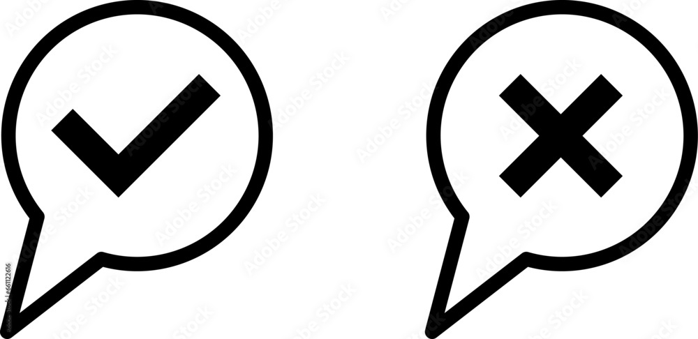 Poster yes no black speech bubble cloud message symbol element icon set. vector image.