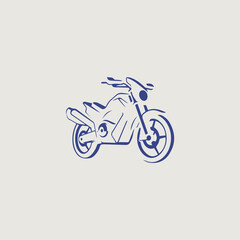 Obraz na płótnie Canvas バイクをシンボリックに用いたシンプルかつスタイリッシュなロゴのベクター画像