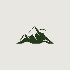 山をシンボリックに用いたシンプルかつスタイリッシュなロゴのベクター画像