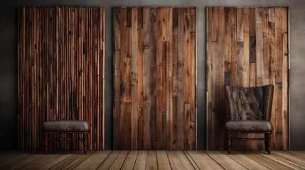 Fototapeten Nostalgic Elegance: Vintage wooden texture with bamboo boards adds a touch of rustic allure to your designs © pvl0707