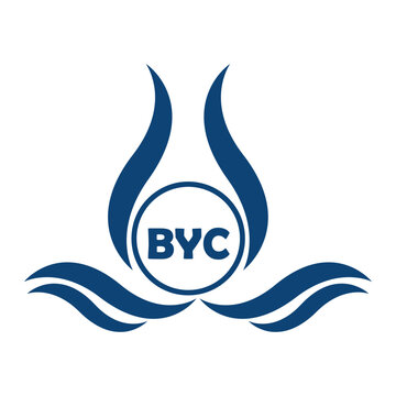 BYC letter water drop icon design with white background in illustrator, BYC Monogram logo design for entrepreneur and business.
