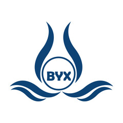 BYX letter water drop icon design with white background in illustrator, BYX Monogram logo design for entrepreneur and business.
