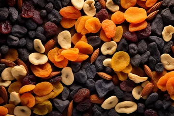 Plexiglas foto achterwand Various dried fruits and mix nuts © lillyrosy